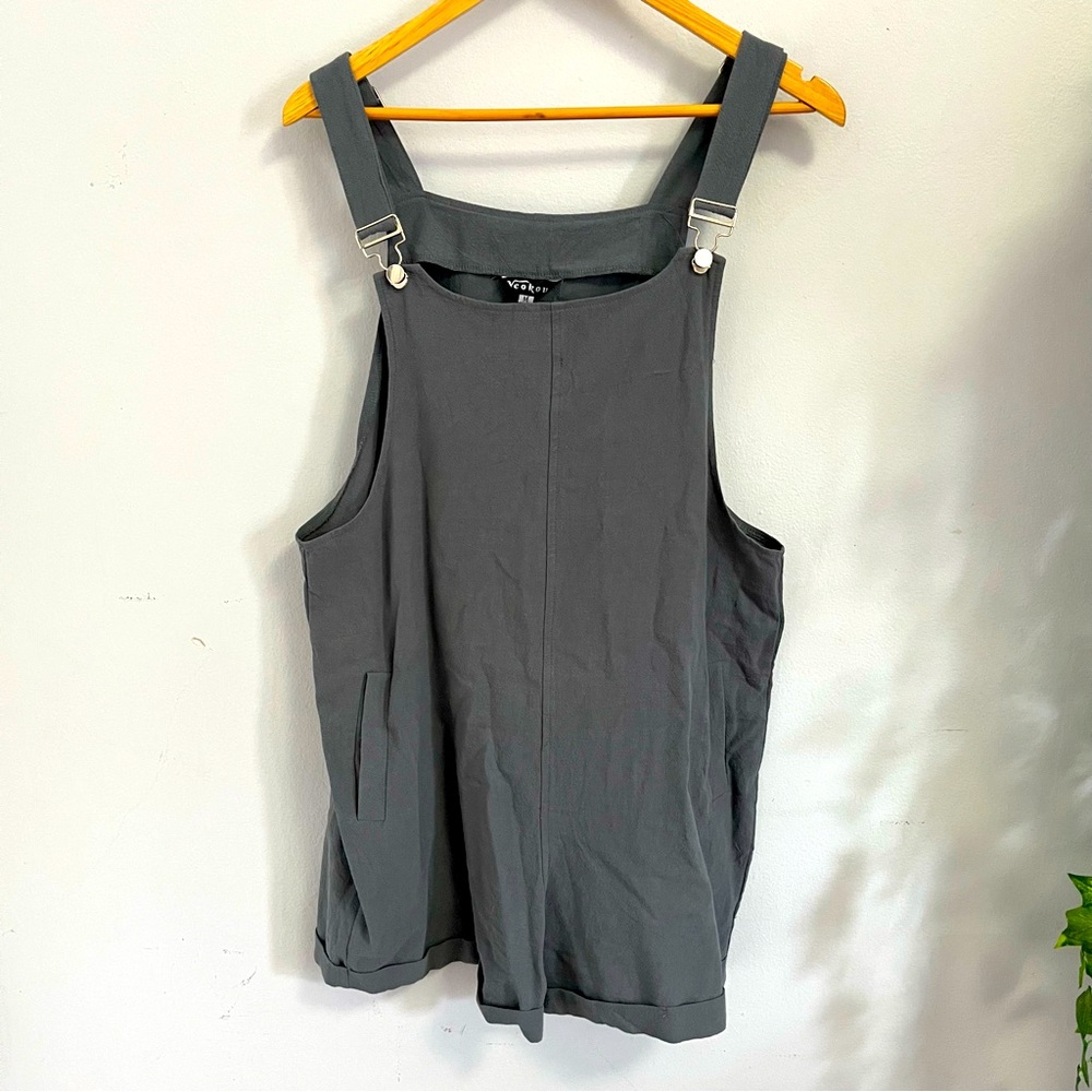 Slate Gray Blue Shortalls Romper M